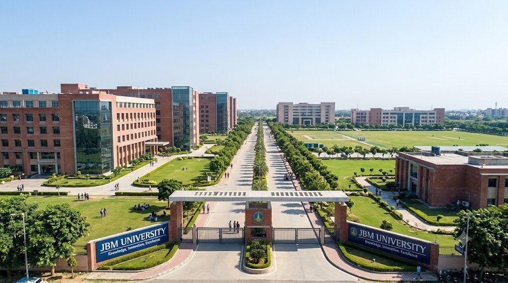 JBM University campus entrance landmark in Greater Noida region