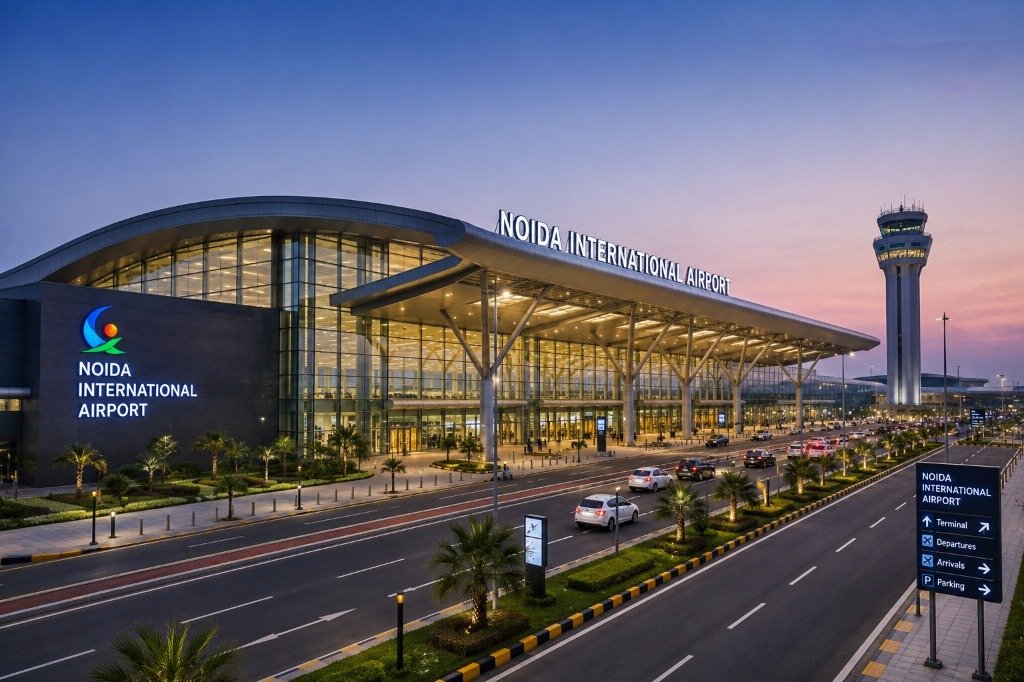 Noida International Airport access road network near Yamuna Expressway
